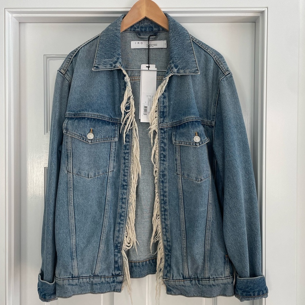 IRO over sized denim jacket with fringe